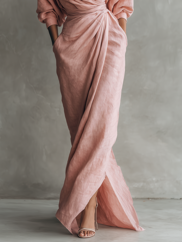 Rosa – Lake Louise Linen Maxi Dress