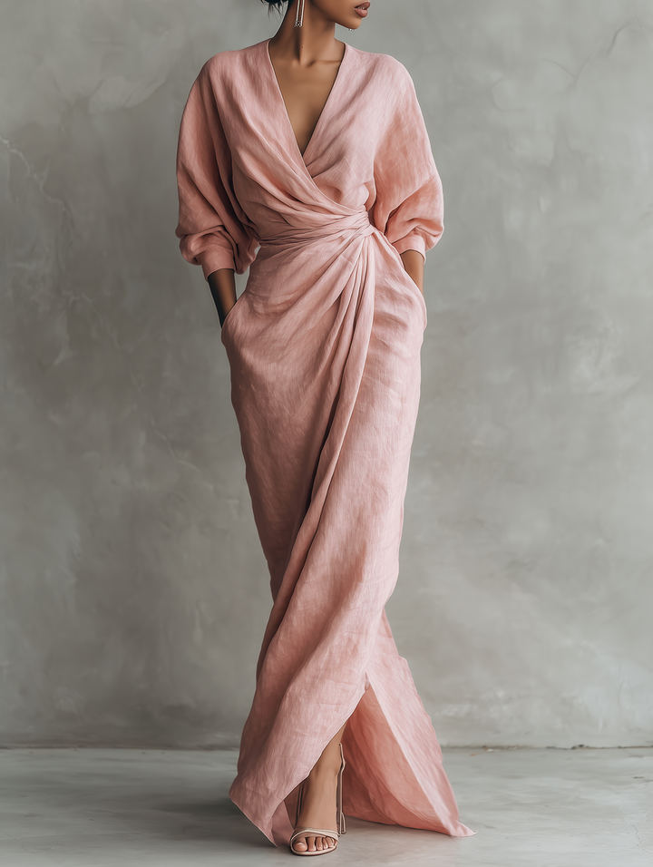 Rosa – Lake Louise Linen Maxi Dress