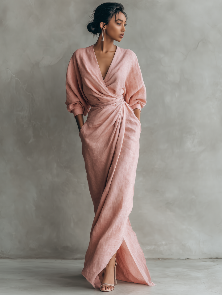 Rosa – Lake Louise Linen Maxi Dress
