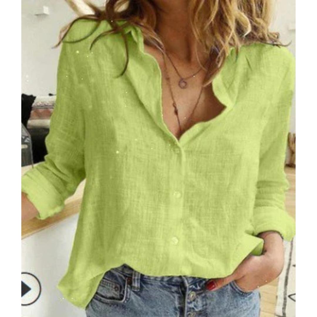 Embroidered Bird Button-Up | Lightweight Cotton Shirt | Relaxed Fit Blouse