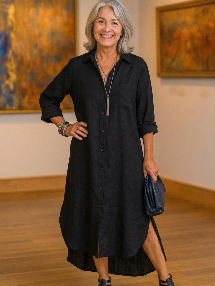 The Eleanor Linen Shirt Dress | Breathable Linen | Spring & Summer Comfort