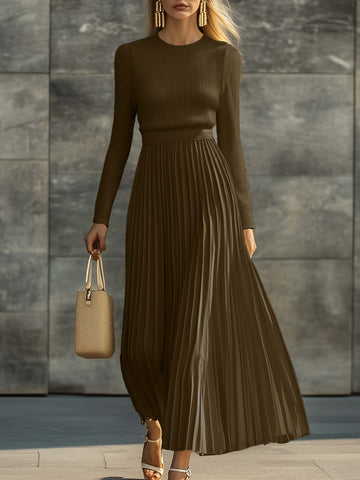 Cream Satin Knit Maxi Dress
