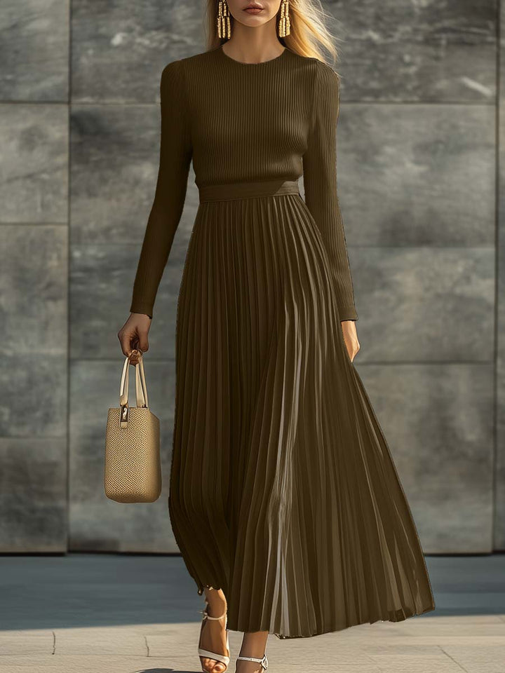 Cream Satin Knit Maxi Dress