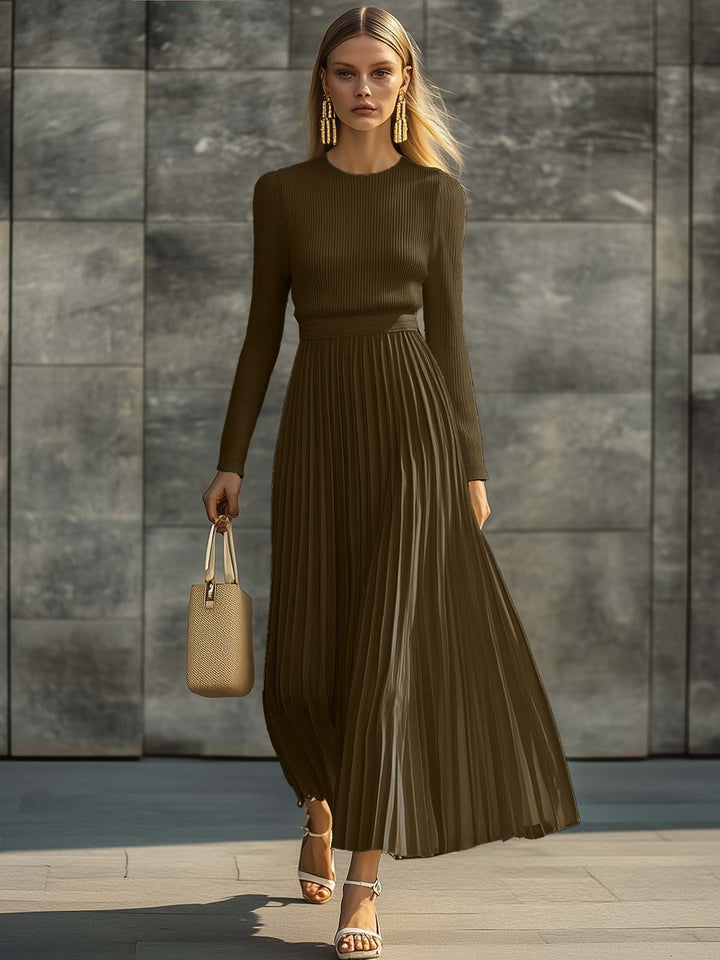 Cream Satin Knit Maxi Dress