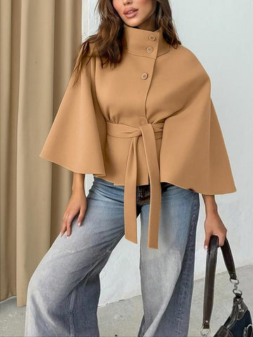 ROSEMARY™ - Buckle Belted Woolen Cape Coat for Fall & Winter