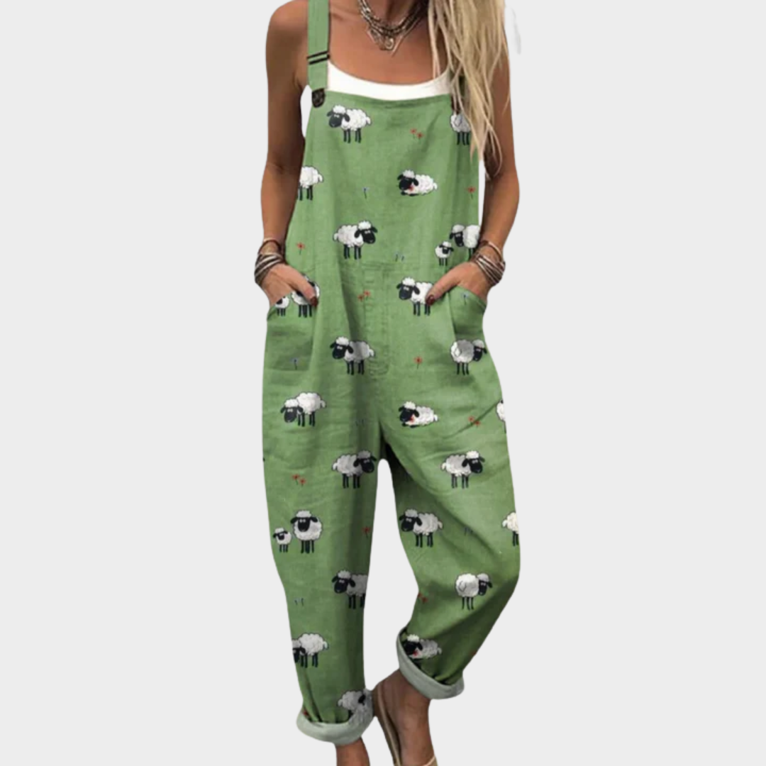 Cozy Printed Dungarees
