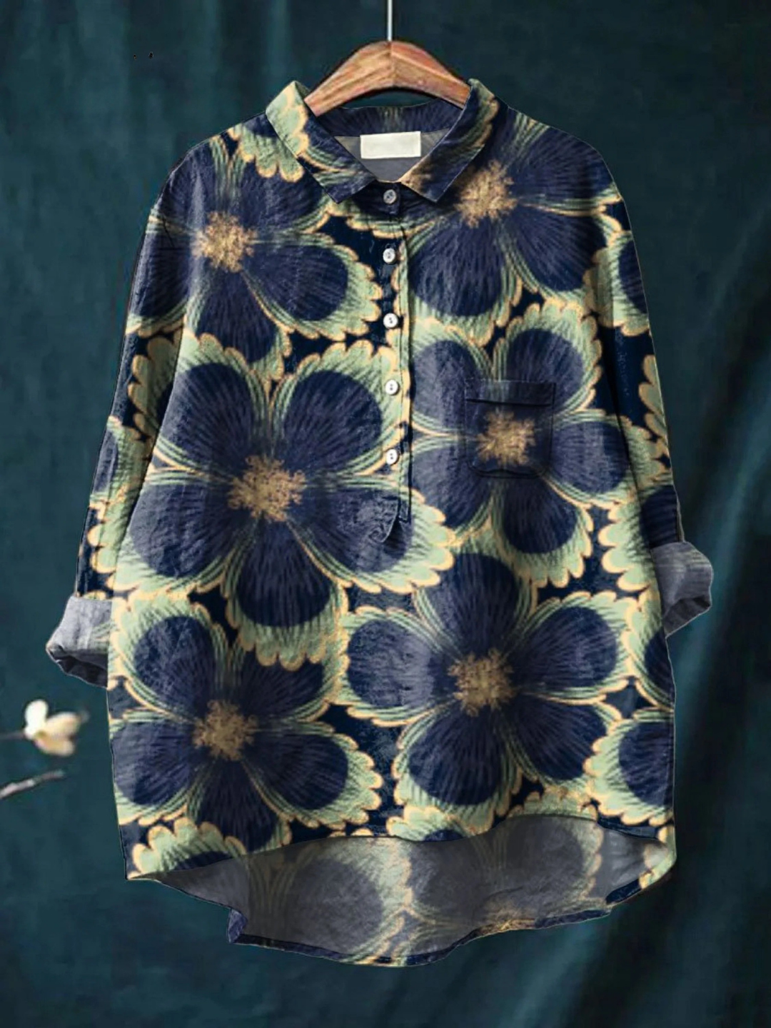 Leah | Colourful Spring Floral Garden Printed Women's Casual Shirt