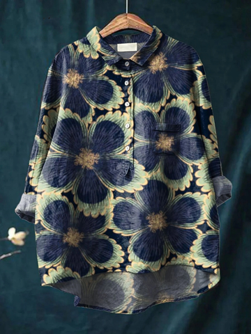 Leah | Colourful Spring Floral Garden Printed Women's Casual Shirt