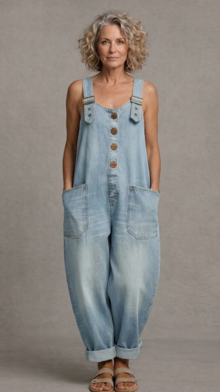 Lejla - Stylish Denim Jumpsuit With Pockets
