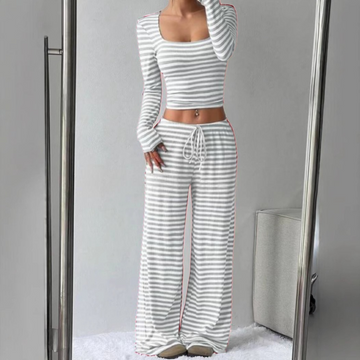 PAMAYPAY™ - Relaxed  Fit Crop Top and Pant Lounge Co-ord
