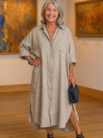 The Eleanor Linen Shirt Dress | Breathable Linen | Spring & Summer Comfort