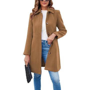 VIVIAN™ - Elegant Long Sleeve Single-Breasted Overcoat for Office Wear