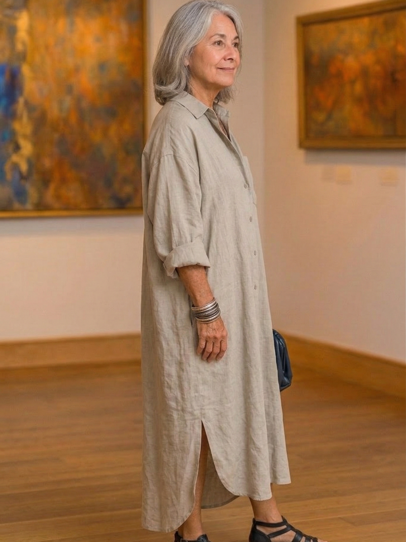 The Eleanor Linen Shirt Dress | Breathable Linen | Spring & Summer Comfort