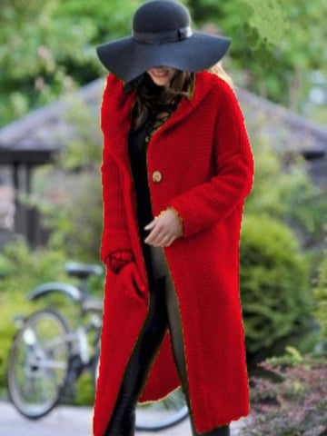 KINSLEY™ - Textured Drop Shoulder Hooded Cardigan for Fall & Winter