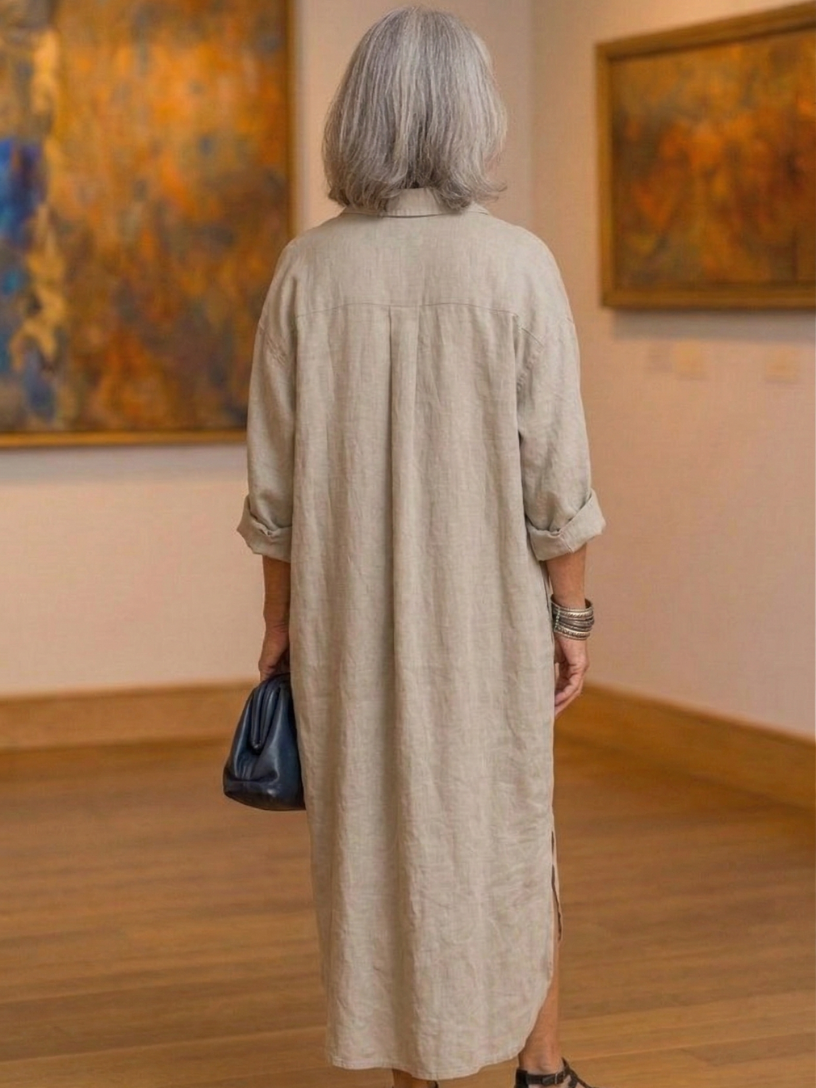 The Eleanor Linen Shirt Dress | Breathable Linen | Spring & Summer Comfort