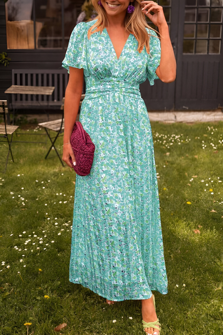 Ava™ | Elegant maxi dress with V-neck and feminine fit