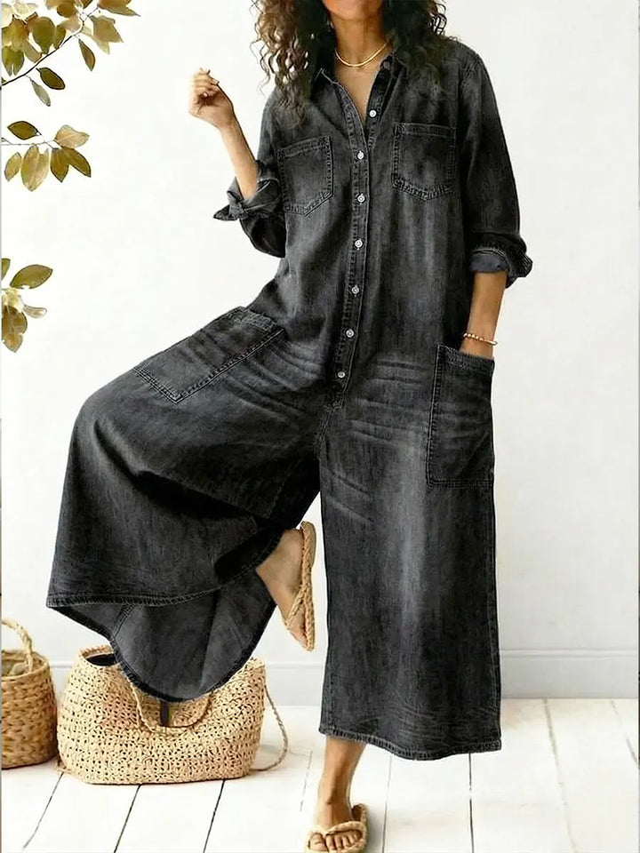 Women's Cozy And Casual  Jumpsuit With Large Front Pockets