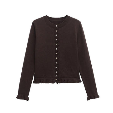 KIANA™ - Cozy Button-Up Cardigan with Lettuce Trim for Cold Weather