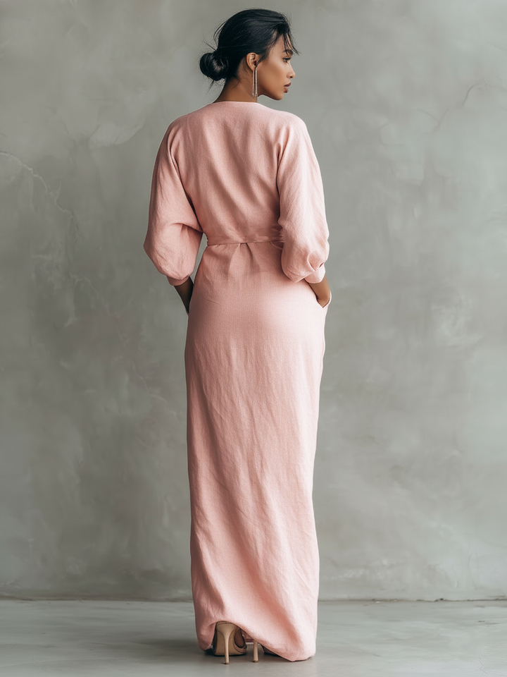 Rosa – Lake Louise Linen Maxi Dress