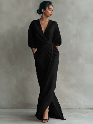 Rosa – Lake Louise Linen Maxi Dress