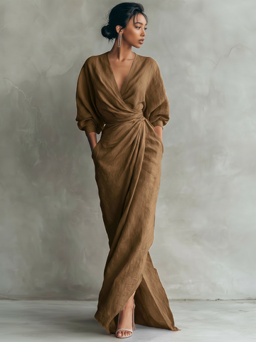 Rosa – Lake Louise Linen Maxi Dress