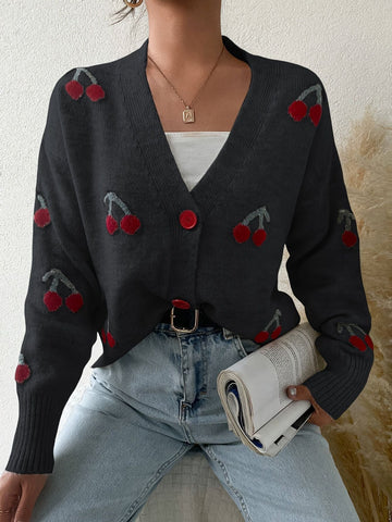 RAINA™ - Chic Button Front Long Sleeve Cardigan