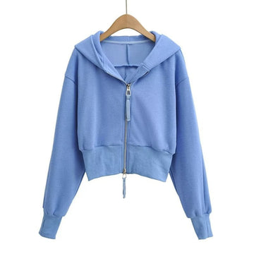 RESLEY™ - Chic Cropped Hooded Zipper Workout Jacket