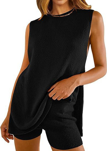 SAVINA™ – Sleeveless Lounge Pullover & Shorts Duo