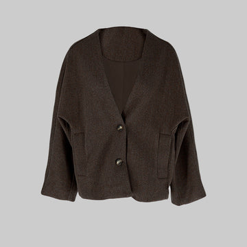 LAYA™ - Chic Button Down Long Sleeve V-Neck Coat