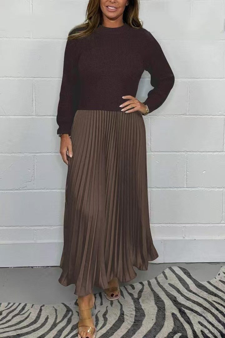 Claudia - Maxi Dress with Jersey Top and Pleated Skirt
