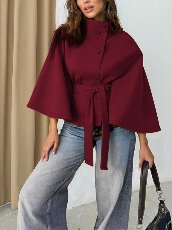 ROSEMARY™ - Buckle Belted Woolen Cape Coat for Fall & Winter