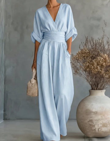 Daniela - Elegant Wide-Leg Jumpsuit with V-Neckline