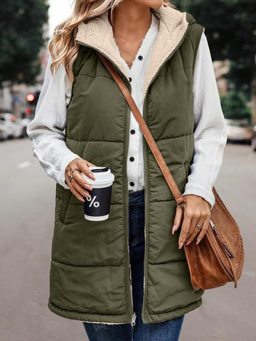 LUCY™ - Cozy Sleeveless Woven Jacket with Hood for Winter Wear