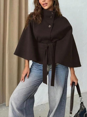 ROSEMARY™ - Buckle Belted Woolen Cape Coat for Fall & Winter
