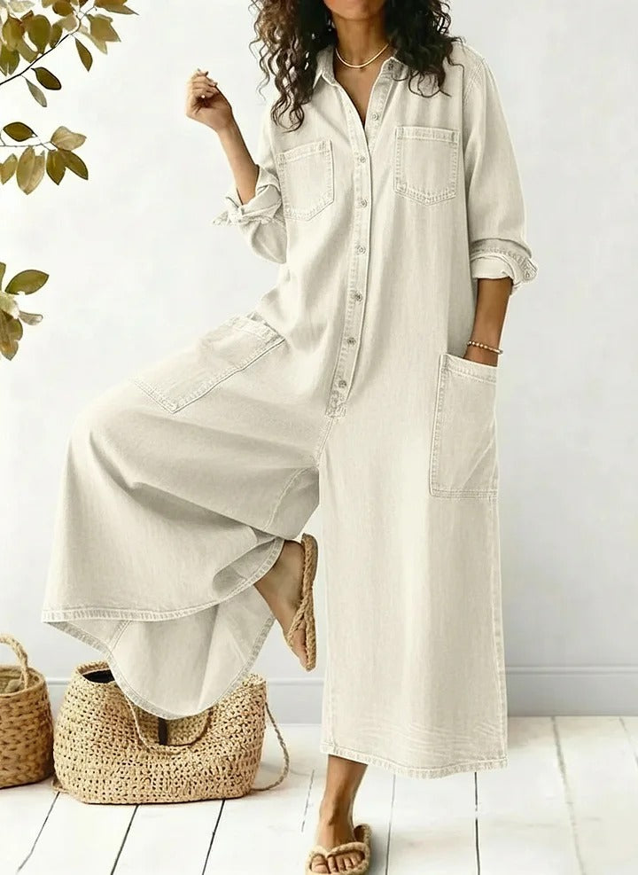 Women's Cozy And Casual  Jumpsuit With Large Front Pockets