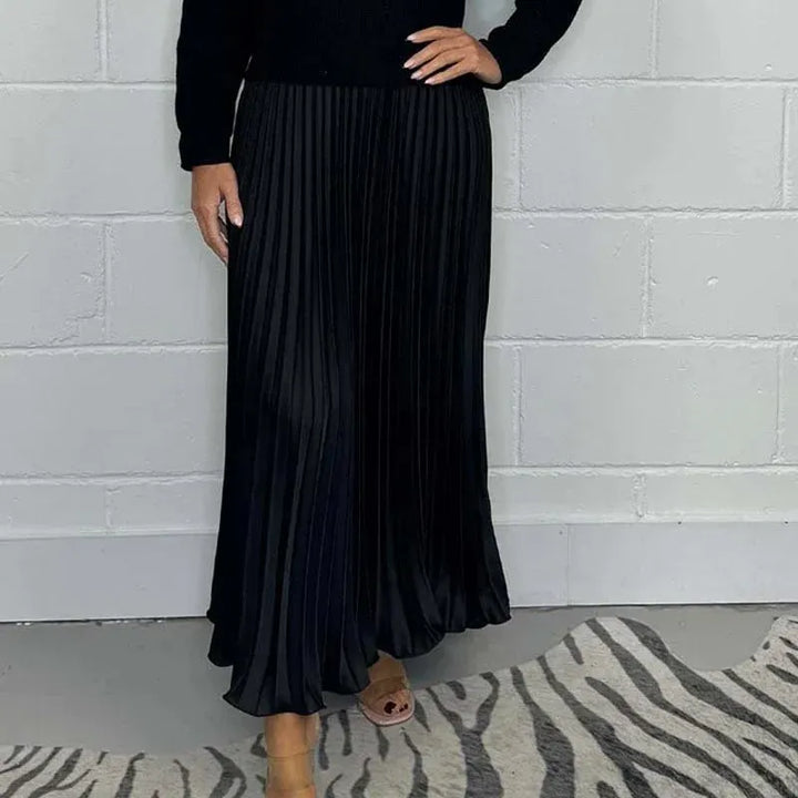 Claudia - Maxi Dress with Jersey Top and Pleated Skirt