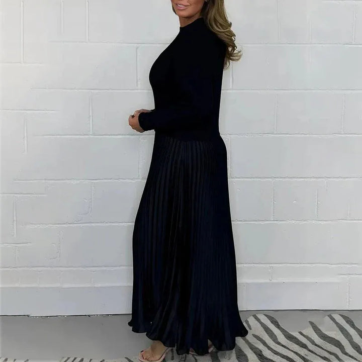 Claudia - Maxi Dress with Jersey Top and Pleated Skirt