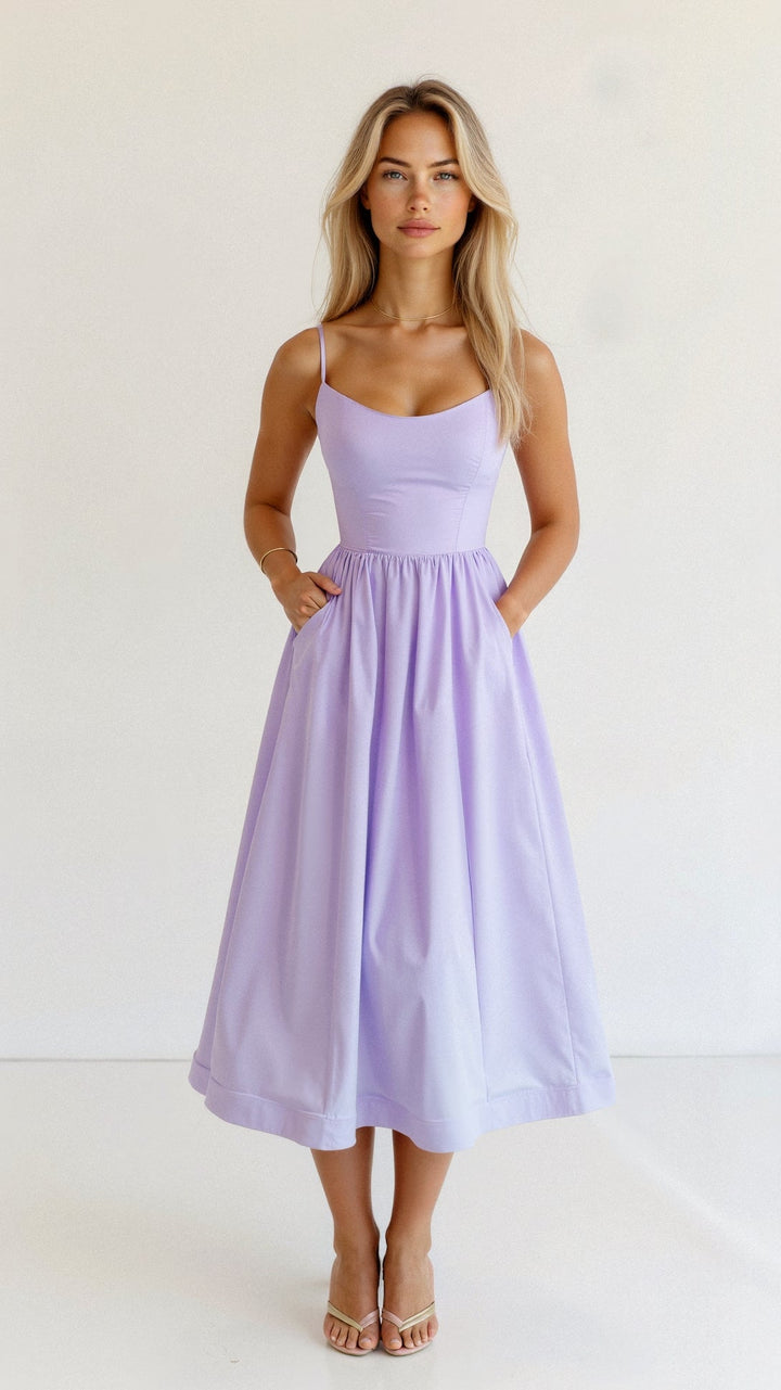 Rose | Elegant Sleeveless Midi Dress for Women