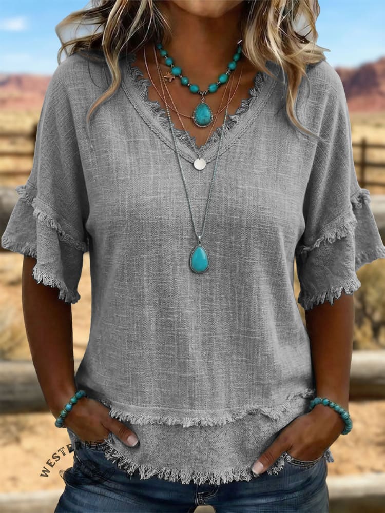 Northern Comfort Cotton And Linen Patchwork Shirt