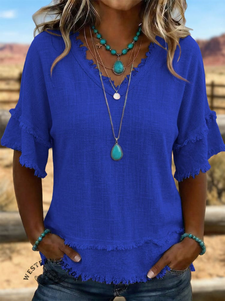 Northern Comfort Cotton And Linen Patchwork Shirt