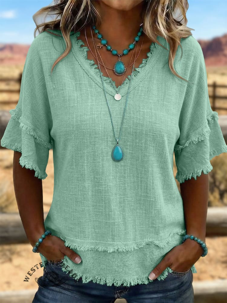 Northern Comfort Cotton And Linen Patchwork Shirt