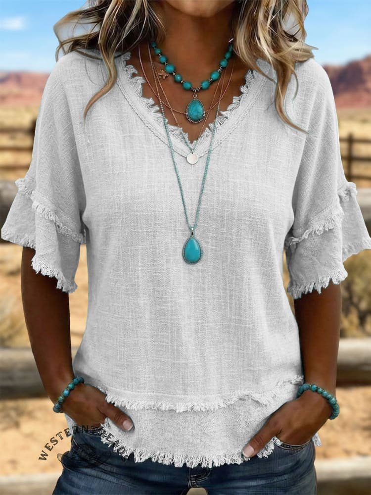 Northern Comfort Cotton And Linen Patchwork Shirt