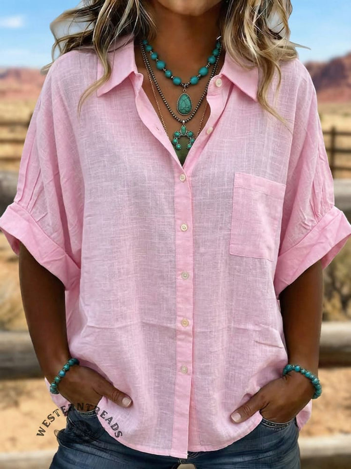 Vintage Art  Patchwork Cotton And Linen Shirt