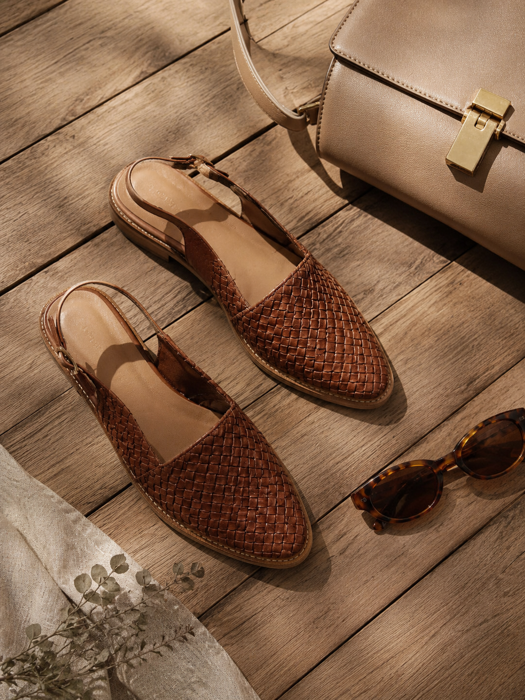 Esselle – Woven Slingback Ballet Flats