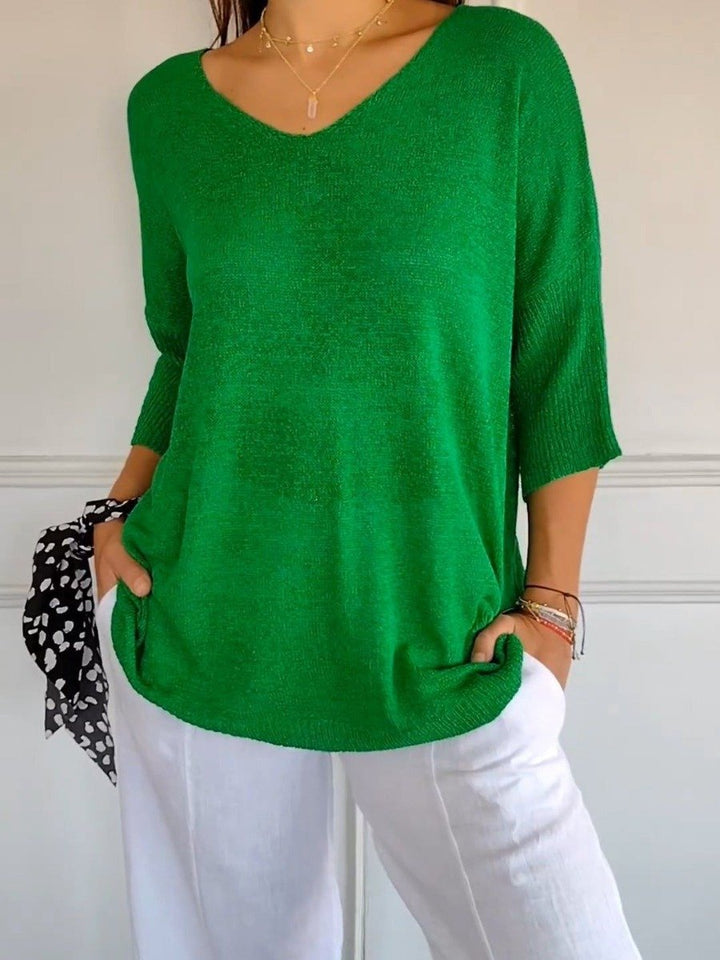 Alva™ | Knitted Spring Top with V-Neckline