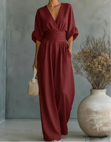 Daniela - Elegant Wide-Leg Jumpsuit with V-Neckline
