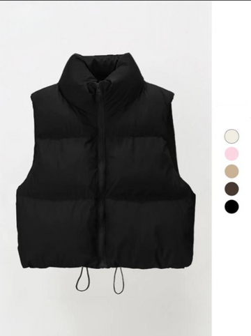 ZARA™ - Casual Stand Collar Cropped Zip Coat for Cold Weather